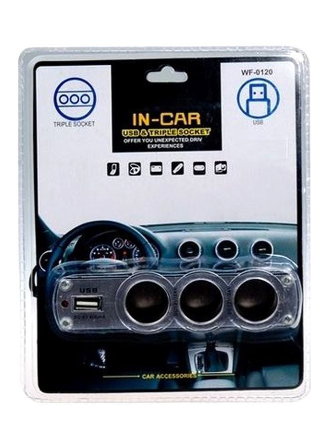 Loquat In-Car USB And Triple Socket