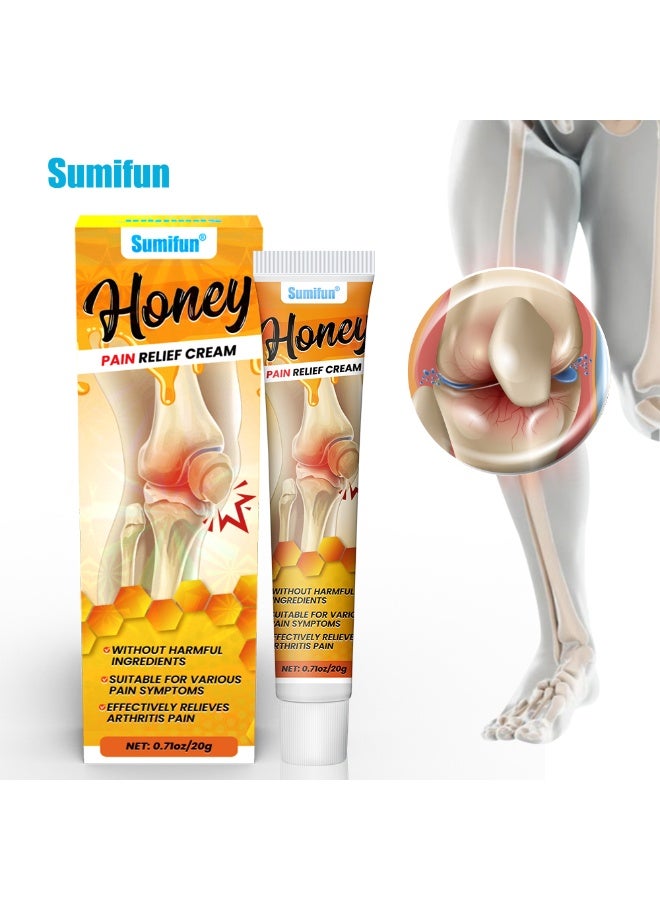 سوميفون كريم سوميفون لتخفيف الآلام بالعسل - 20 غرام، كريم تدليك الغضروف الهلالي الخارجي للجسم، مرهم العسل لتخفيف آلام الركبة، مرهم عشبي للعناية بالمفاصل. - Image 1