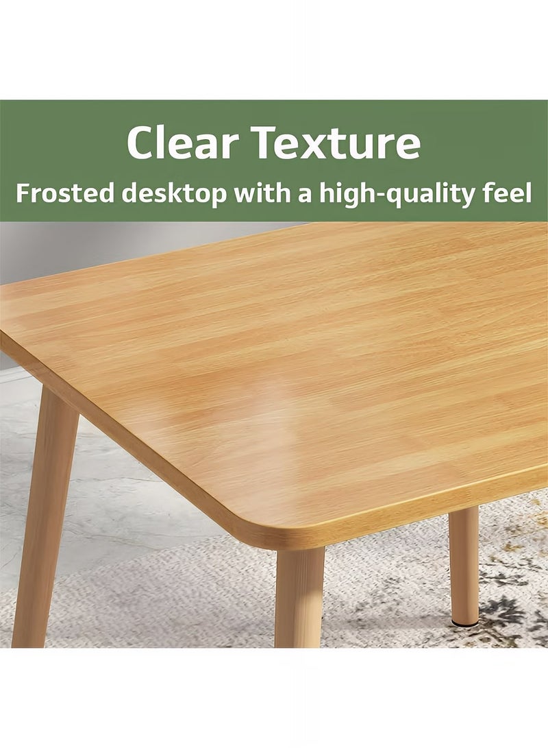 Taimi 3-Piece Dining Set,Modern Square Dining Table with 2 Elegant Chairs | Solid Wood Table 80x80x73cm with 2 White Plastic Chairs and Wooden Legs - Image 4