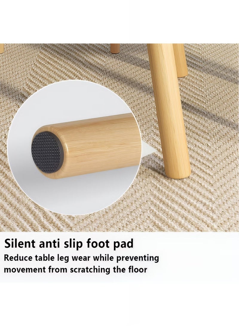 Taimi 3-Piece Dining Set,Modern Square Dining Table with 2 Elegant Chairs | Solid Wood Table 80x80x73cm with 2 White Plastic Chairs and Wooden Legs - Image 5