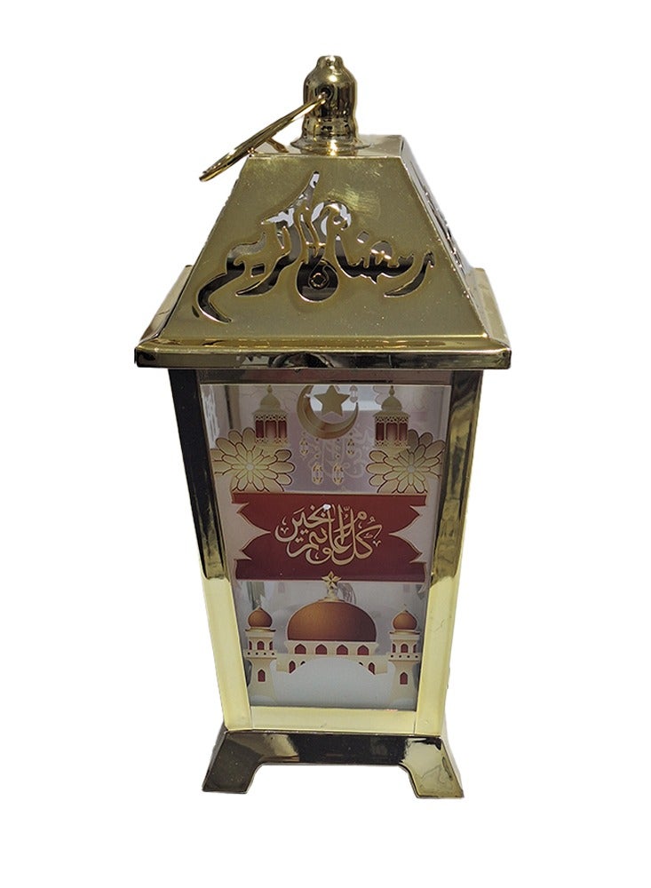 فانوس رمضان للأطفال أو لديكور المنزل، فانوس موسيقي، أغنية رمضان مع إضاءة لطيفة، فوانيس رمضان، فانوس لعبة ذو نوعية زجاجية جيدة وتصميم جميل باللون الذهبي لأجواء رمضانية هادئة - Image 1