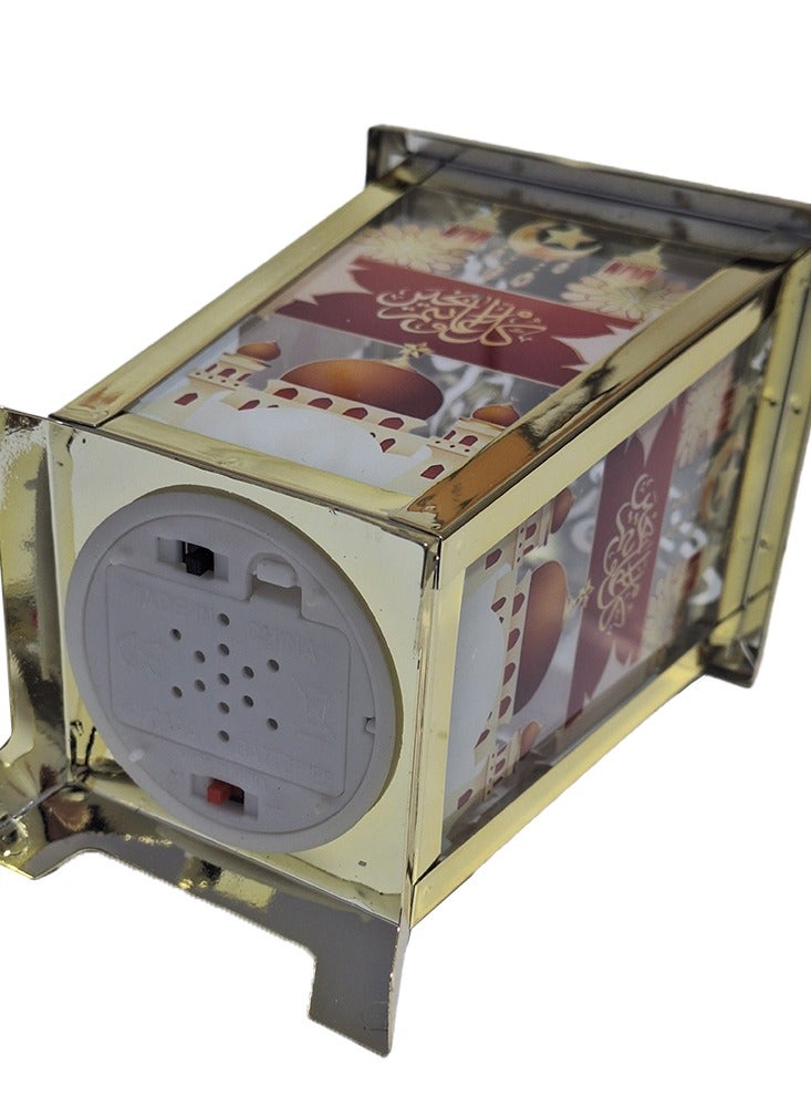 فانوس رمضان للأطفال أو لديكور المنزل، فانوس موسيقي، أغنية رمضان مع إضاءة لطيفة، فوانيس رمضان، فانوس لعبة ذو نوعية زجاجية جيدة وتصميم جميل باللون الذهبي لأجواء رمضانية هادئة - Image 5