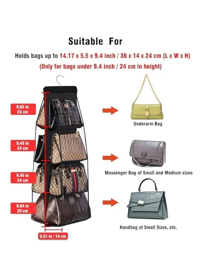 تراسل كيس يدي معلق منظم ، 8 جيب محفظة تخزين معلق أكسفورد قماش خزانة للخزانة العائلية غرفة النوم ، قابلة للطي والعالمية - Image 3