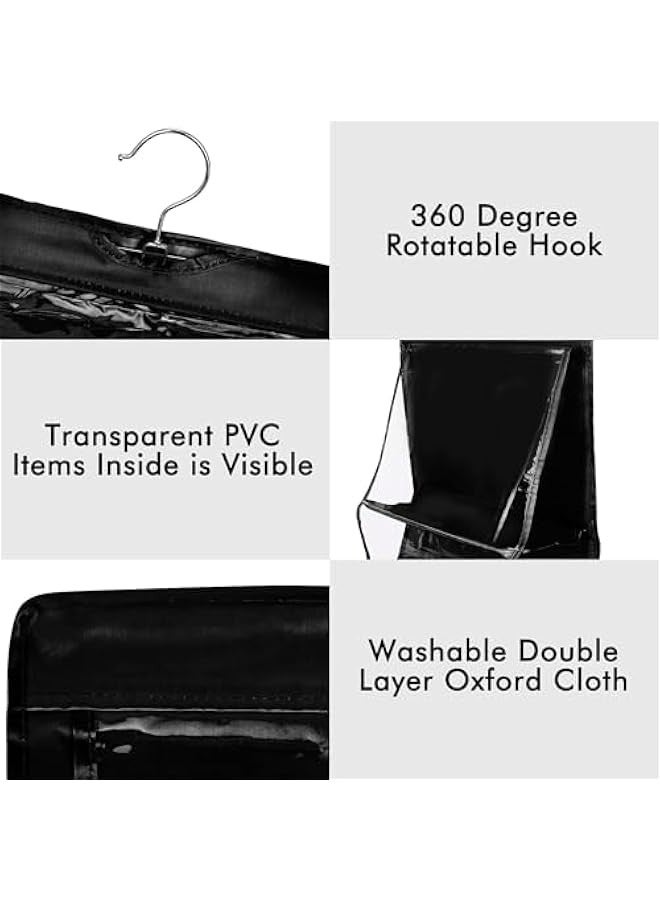 تراسل كيس يدي معلق منظم ، 8 جيب محفظة تخزين معلق أكسفورد قماش خزانة للخزانة العائلية غرفة النوم ، قابلة للطي والعالمية - Image 4