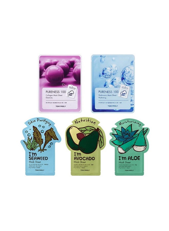 توني مولي قناع ورقي Glow For It | عبوة من 5 قطع | قناع ورقي للوجه لبشرة متوهجة | قناع للوجه مع خلاصة | يهدئ تهيج الجلد ويحسن المسام ويضفي إشراقة على البشرة | مجموعة أقنعة ورقية - Image 1