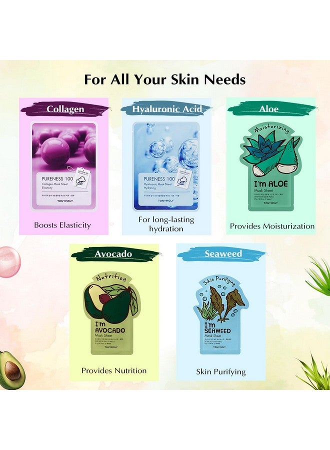 توني مولي قناع ورقي Glow For It | عبوة من 5 قطع | قناع ورقي للوجه لبشرة متوهجة | قناع للوجه مع خلاصة | يهدئ تهيج الجلد ويحسن المسام ويضفي إشراقة على البشرة | مجموعة أقنعة ورقية - Image 2