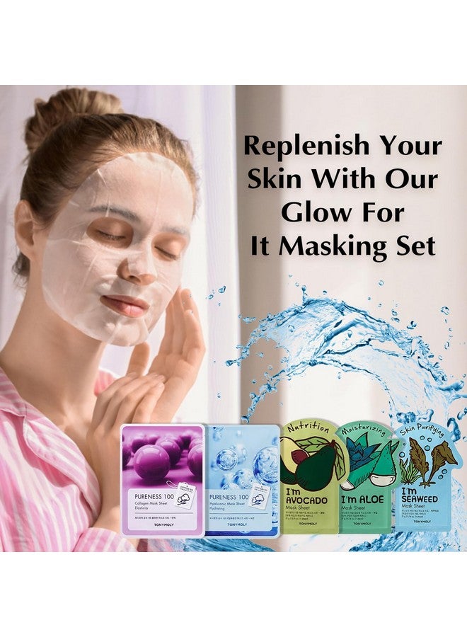 توني مولي قناع ورقي Glow For It | عبوة من 5 قطع | قناع ورقي للوجه لبشرة متوهجة | قناع للوجه مع خلاصة | يهدئ تهيج الجلد ويحسن المسام ويضفي إشراقة على البشرة | مجموعة أقنعة ورقية - Image 5