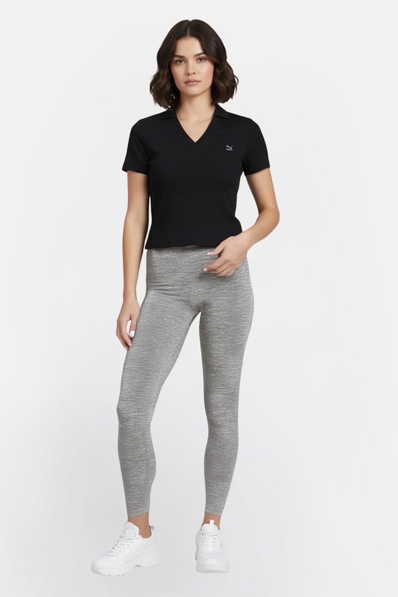 PUMA Women Slim Fit Short Sleeve Training Polo Shirt, Black - Image 1