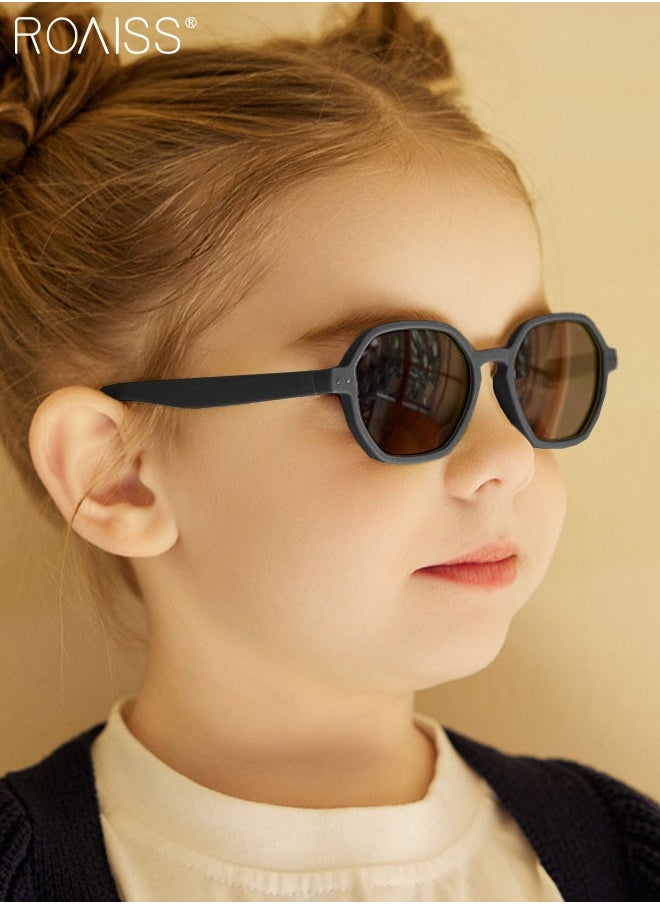 roaiss Hexagon Polarized Sunglasses for Babies, UV400 Protection Cute Beach Holiday Sun Glasses with Lightweight Flexible TPEE Frame and Elastic Strap for Boys Girls Age 0-3, Black  - Image 2