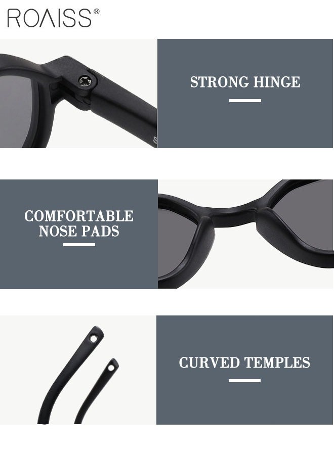 roaiss Hexagon Polarized Sunglasses for Babies, UV400 Protection Cute Beach Holiday Sun Glasses with Lightweight Flexible TPEE Frame and Elastic Strap for Boys Girls Age 0-3, Black  - Image 5