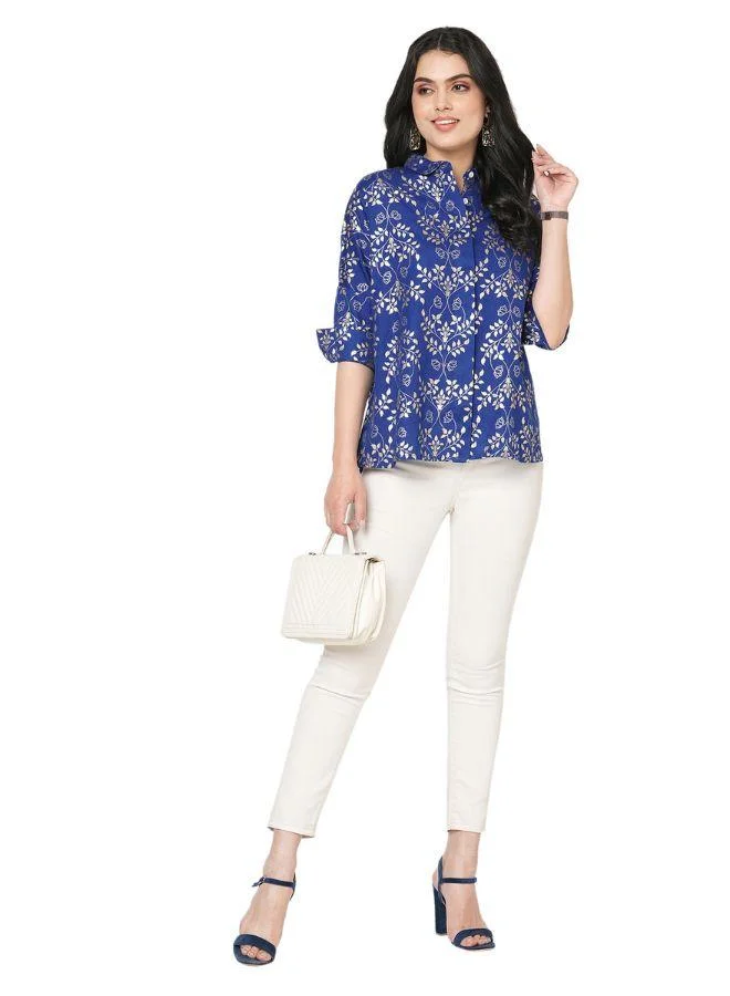 #بي قميص مطبوع بقصة مريحة