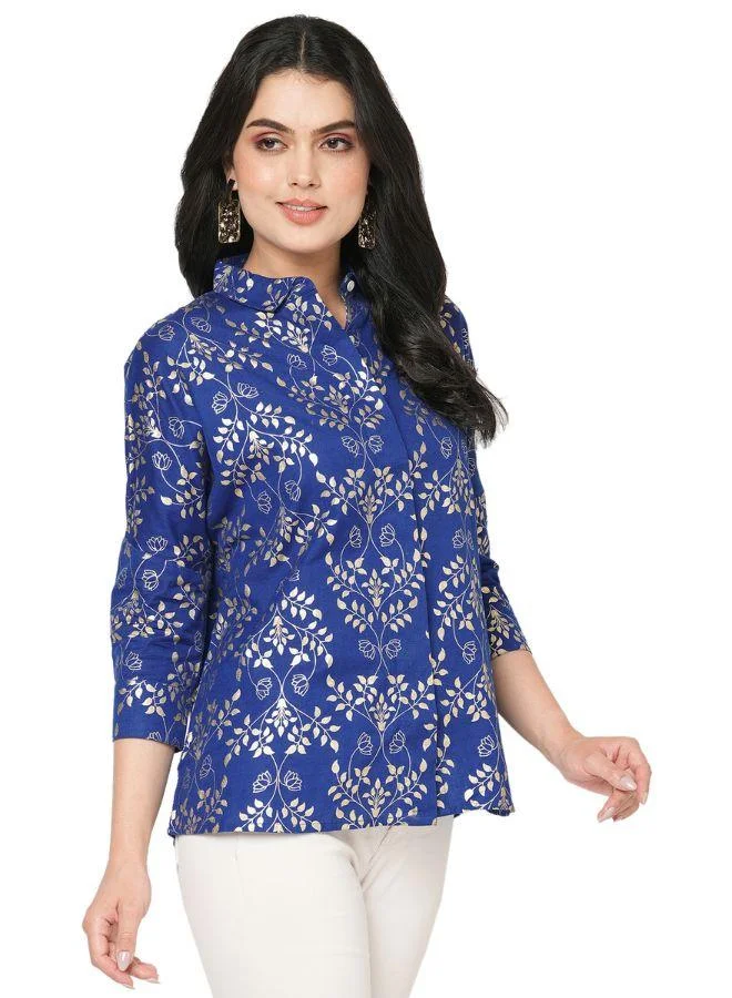 #بي قميص مطبوع بقصة مريحة