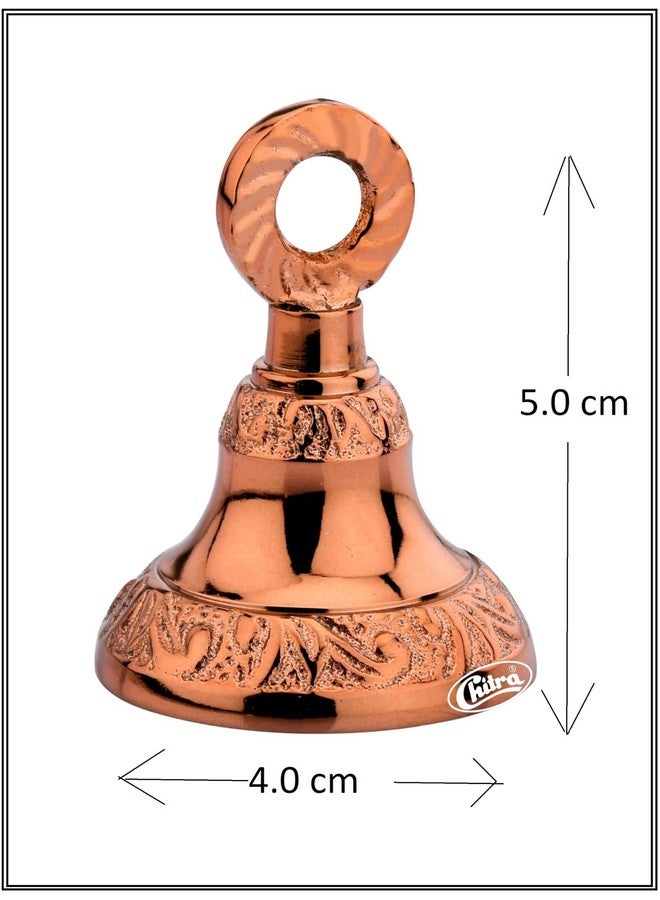 Chitra Brass Classic BDB-05 Decorative Bell for Pooja Rooms,Halls,Mandir (Rose Gold Finish, 38mm) Pack of 6 - Image 3