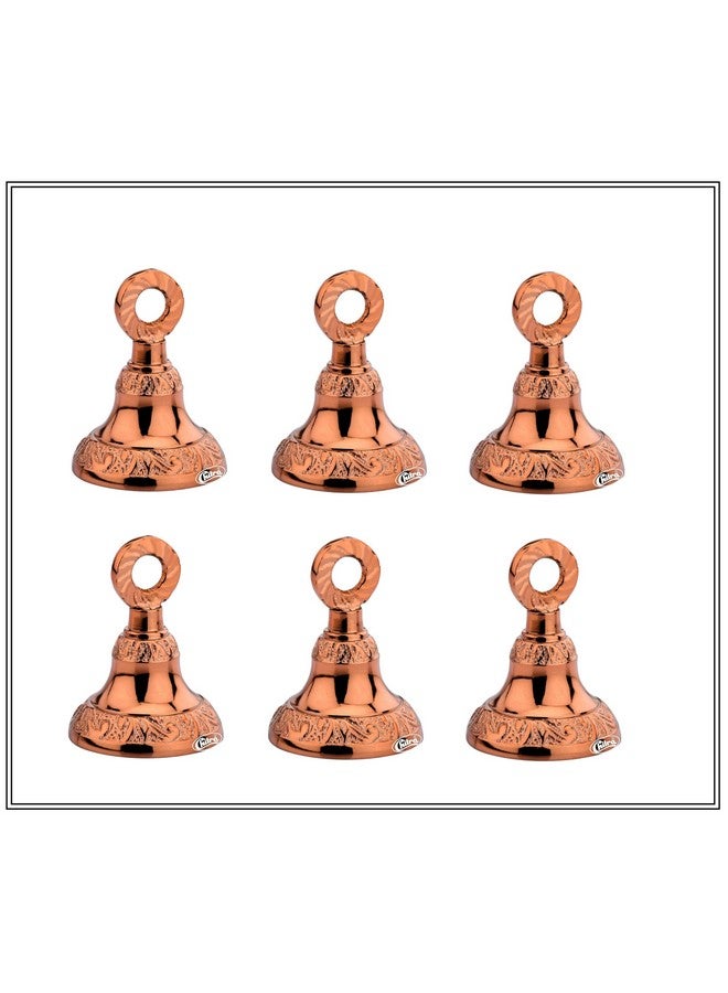 Chitra Brass Classic BDB-05 Decorative Bell for Pooja Rooms,Halls,Mandir (Rose Gold Finish, 38mm) Pack of 6 - Image 1