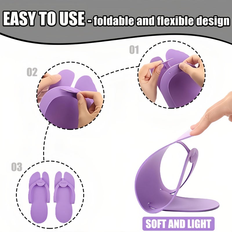 LYARCHTE 6 Pairs Disposable Foam Pedicure Slippers, Multi Color Bulk Pack for Nail Salons Guests and Spas - Image 2
