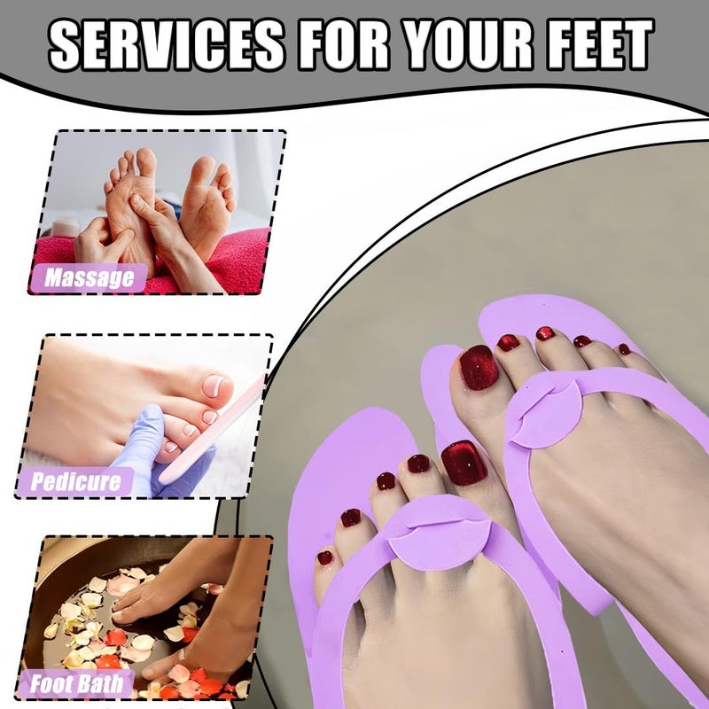 LYARCHTE 6 Pairs Disposable Foam Pedicure Slippers, Multi Color Bulk Pack for Nail Salons Guests and Spas - Image 5
