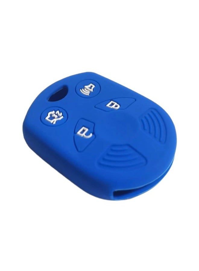 REPROTECTING Silicone Rubber Key Fob Cover Compatible with 2002-2017 Ford C-Max Edge Escape Expedition Explorer Five Hundred Flex Focus Freestyle Fusion Mustang Taurus Transit Connect (Black Blue) - Image 5
