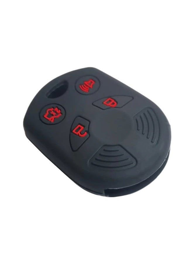 REPROTECTING Silicone Rubber Key Fob Cover Compatible with 2002-2017 Ford C-Max Edge Escape Expedition Explorer Five Hundred Flex Focus Freestyle Fusion Mustang Taurus Transit Connect (Black Blue) - Image 4