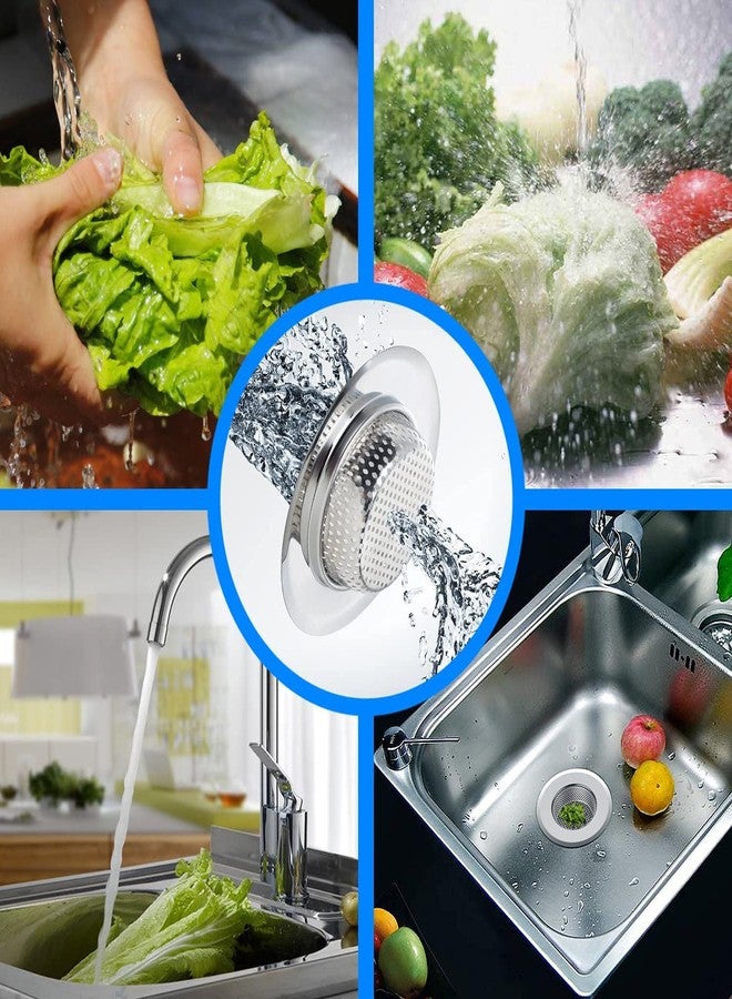 Helect 3-Pack Kitchen Sink Strainer Stainless Steel Drain Filter Strainer with Large Wide Rim 4.5" for Kitchen Sinks - Image 3