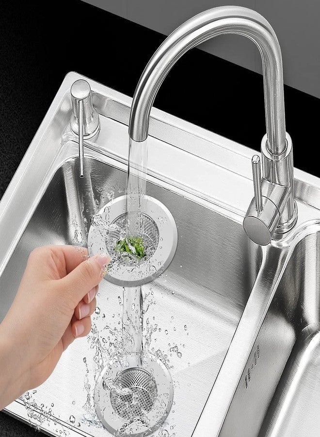 Helect 3-Pack Kitchen Sink Strainer Stainless Steel Drain Filter Strainer with Large Wide Rim 4.5" for Kitchen Sinks - Image 2