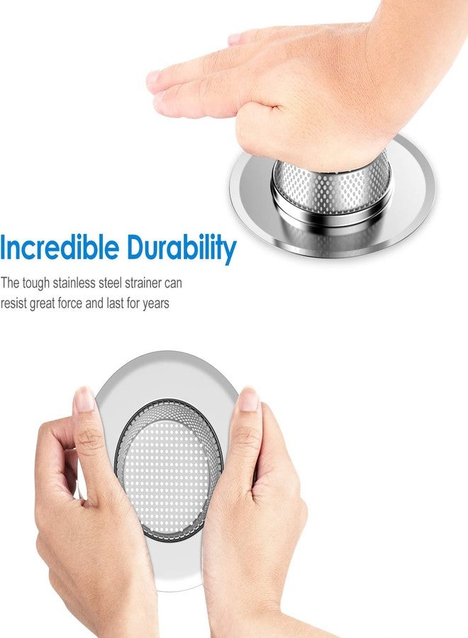 Helect 3-Pack Kitchen Sink Strainer Stainless Steel Drain Filter Strainer with Large Wide Rim 4.5" for Kitchen Sinks - Image 4