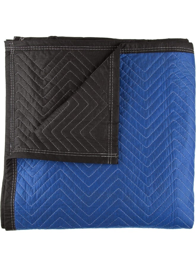 Stalwart Stalwart 75-MOV1001 Blanket-80x73.5in Heavy-Duty Reusable Quilted Furniture Pad or Drop Cloth with Recycled Cotton Filling-Moving Supplies, 1-Pack, Black/Blue  - Image 1