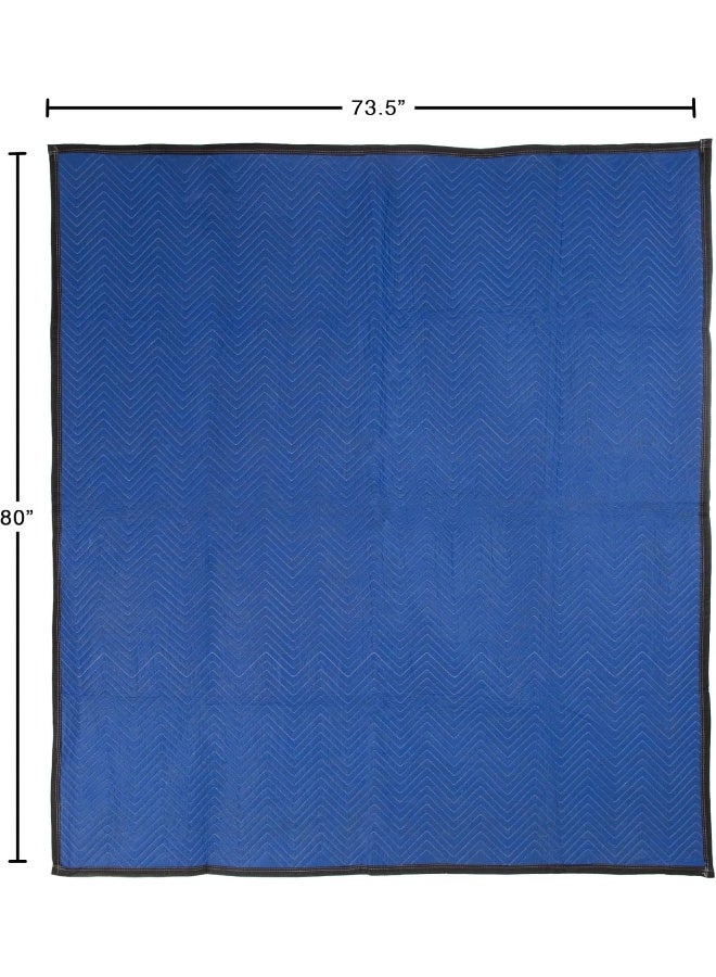 Stalwart Stalwart 75-MOV1001 Blanket-80x73.5in Heavy-Duty Reusable Quilted Furniture Pad or Drop Cloth with Recycled Cotton Filling-Moving Supplies, 1-Pack, Black/Blue  - Image 2
