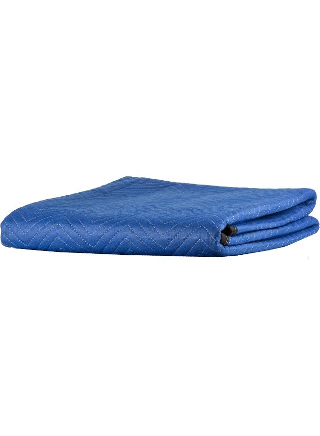 Stalwart Stalwart 75-MOV1001 Blanket-80x73.5in Heavy-Duty Reusable Quilted Furniture Pad or Drop Cloth with Recycled Cotton Filling-Moving Supplies, 1-Pack, Black/Blue  - Image 4