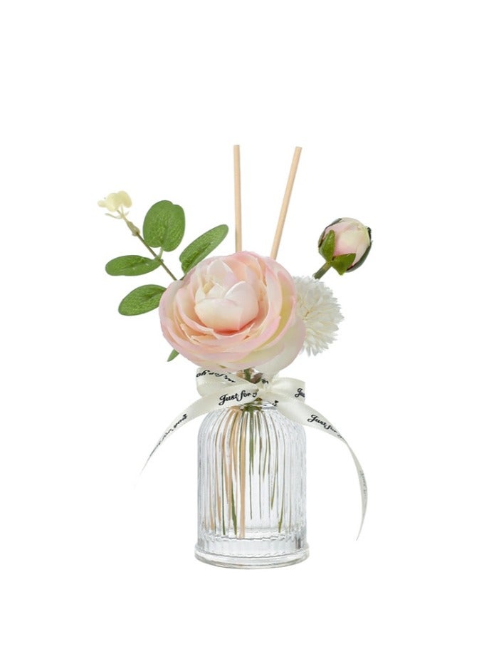 Jasmine  Scent 100ml Flower Reed Diffuser Set Scent Diffuser With Sticks Home Fragrance Flower Diffuser For Home Office Bathroom Shelf Decor