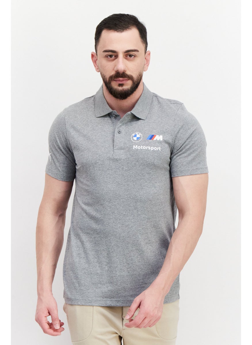 PUMA Puma x BMW Motorsport Men Sportswear Fit Short Sleeve Outdoor Polo Shirt, Grey  - Image 1