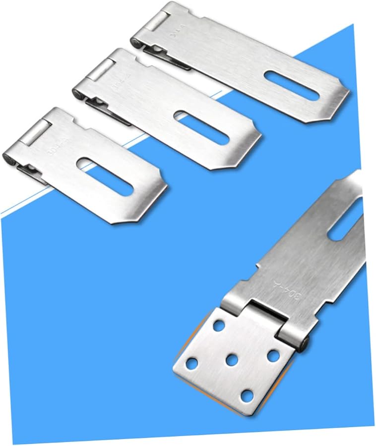 مجموعة قفل الباب من الفولاذ المقاوم للصدأ مع لوحة القفل والقلادة 15.9 × 3.9 سم قطعتان - Image 4