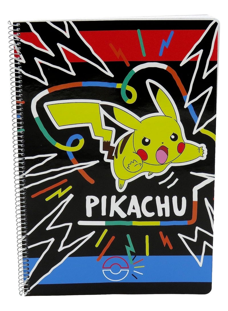 Pokemon Pikachu Colourful Notebook Folio 80 Sheets - Image 1