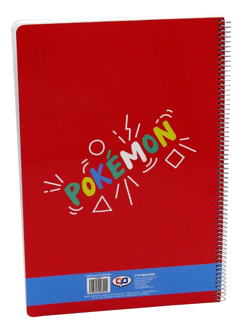 Pokemon Pikachu Colourful Notebook Folio 80 Sheets - Image 2