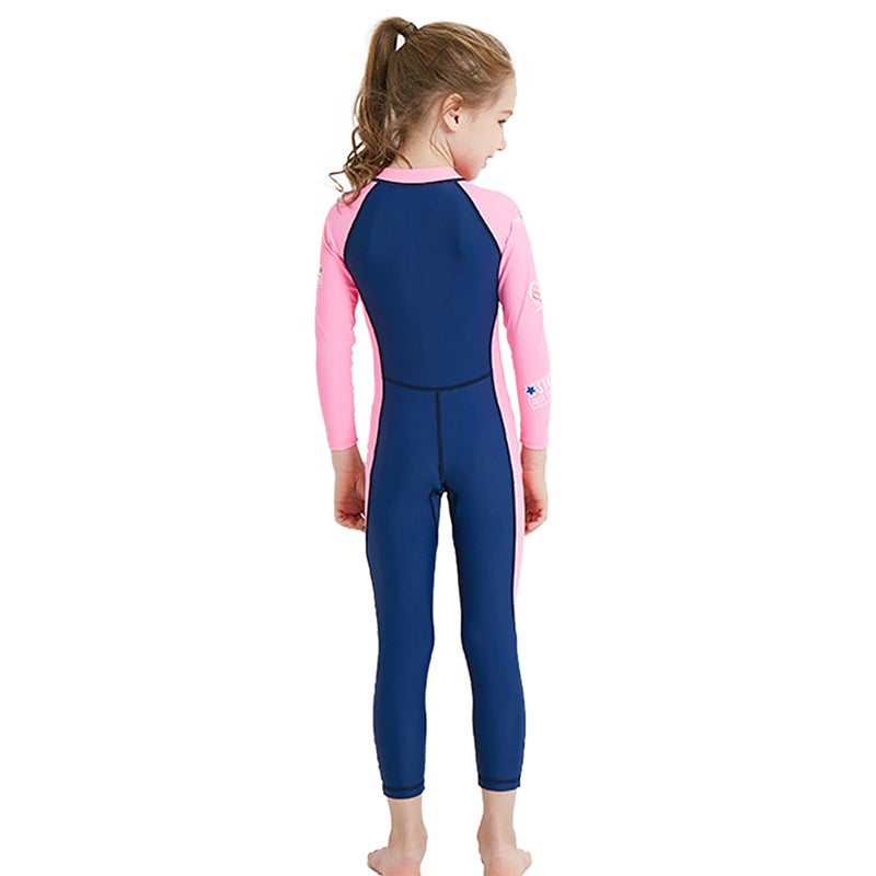 Kids Full Body Swimsuit Girls Boys Long Sleeve UV Protection Swimming Suit Front Zip Quick Dry Clothes - Image 3