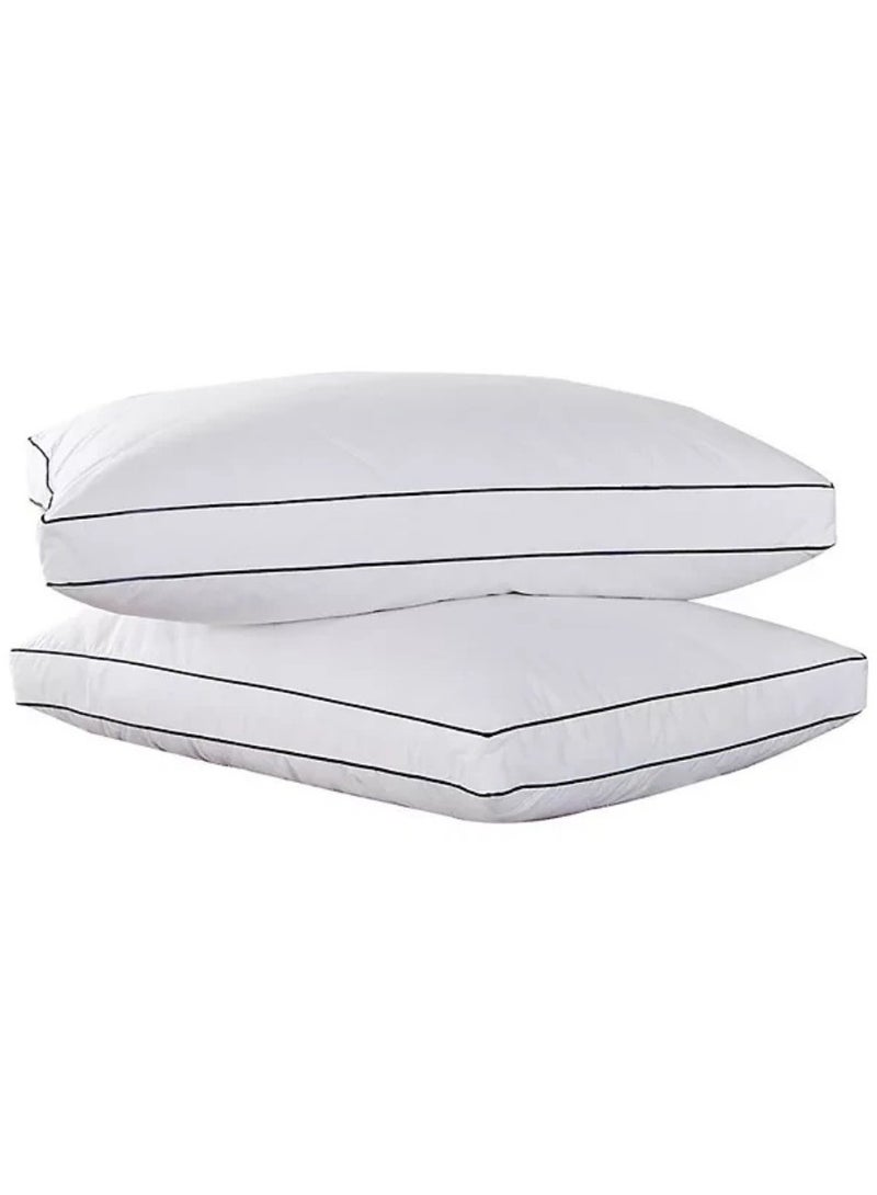 Blueberry 2 Pieces Double Black Piping  Pillow Cotton 50x70cm Made in Uae  - Image 1