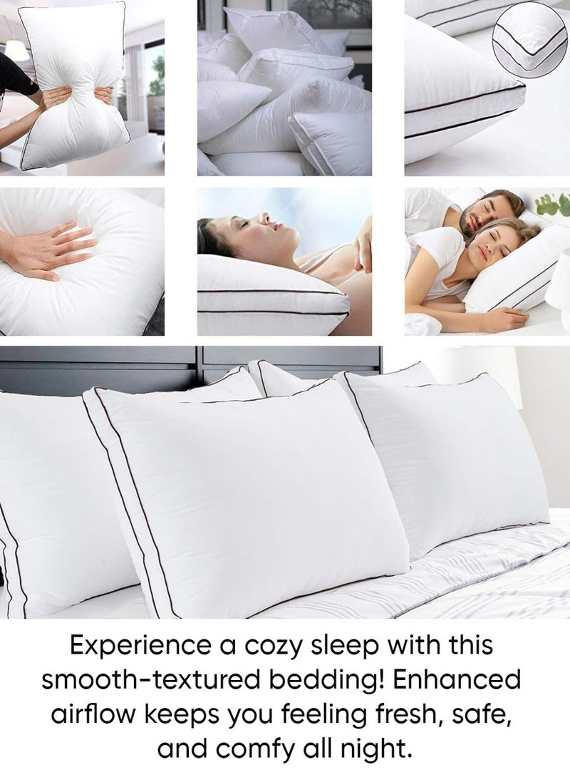 Blueberry 2 Pieces Double Black Piping  Pillow Cotton 50x70cm Made in Uae  - Image 3