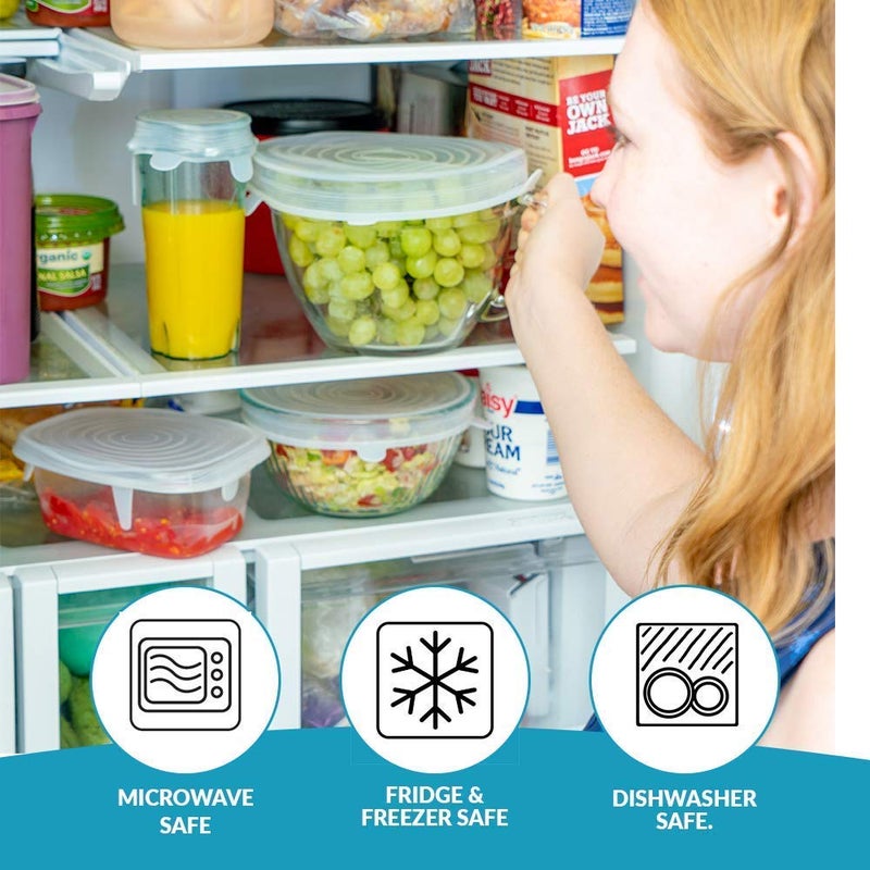Moolten Microwave Safe Silicone Stretch Lids Flexible Covers, Medium, Multi-Coloured-Set of 6 - Image 2
