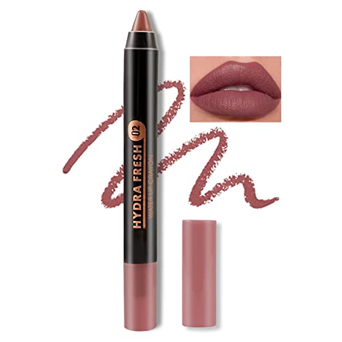 Boobeen Matte Lip Crayon Lipstik Pencil Velvety Creamy Lip Liner Full Coverage High Pigment Waterproof Long Lasting Lipstick for Women Matte Lip Color with Smooth - Image 1