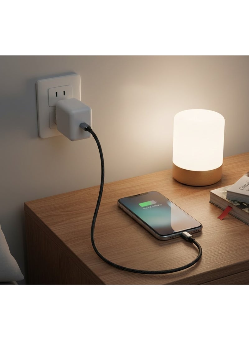 فونينج كابل شحن سريع FONENG X119 بقوة PD27W – سلك مضفّر قوي مقاوم للانحناء – تايب سي إلى آيفون Type-C to iP – طول 1 متر – خامة زنك ألودي متينة - Image 2