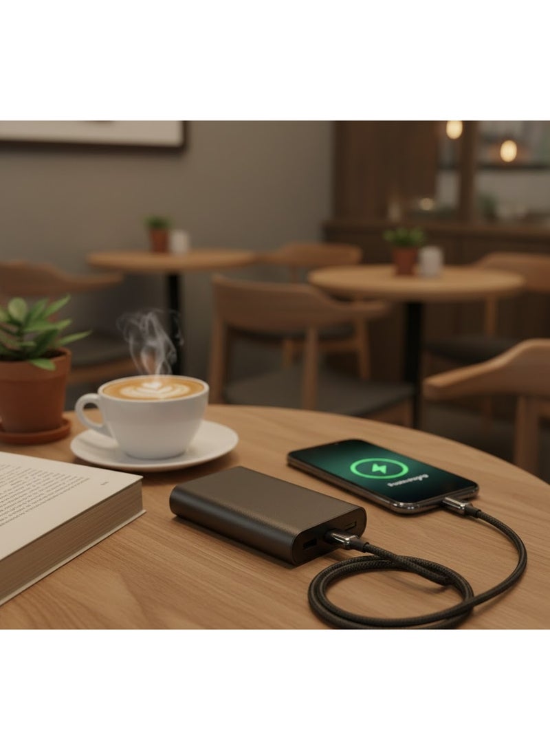 فونينج كابل شحن سريع FONENG X119 بقوة PD27W – سلك مضفّر قوي مقاوم للانحناء – تايب سي إلى آيفون Type-C to iP – طول 1 متر – خامة زنك ألودي متينة - Image 5