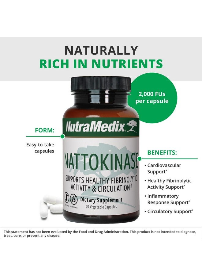 NutraMedix Nattokinase Supplement - Nattokinase 2000 FU per Serving - Formulated for to Support Heart Health and Healthy Circulation - Gluten + Dairy-Free (60 Capsules) - Image 4