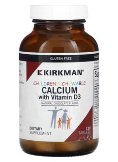 Kirkman Labs Children's Chewable Calcium with Vitamin D3 Natural Chocolate 120 Tablets 