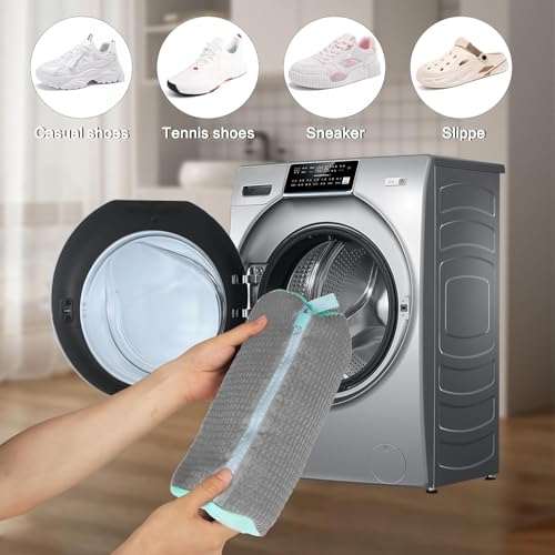Glivary Shoe washing machine bag, Laundry shoe pouch for washer and dryer, Reusable and Durable Zipper Plush Washing Machine Bag for Sneakers, Delicates and Toys(Laundry Bag) (grey, pack of1) - Image 4