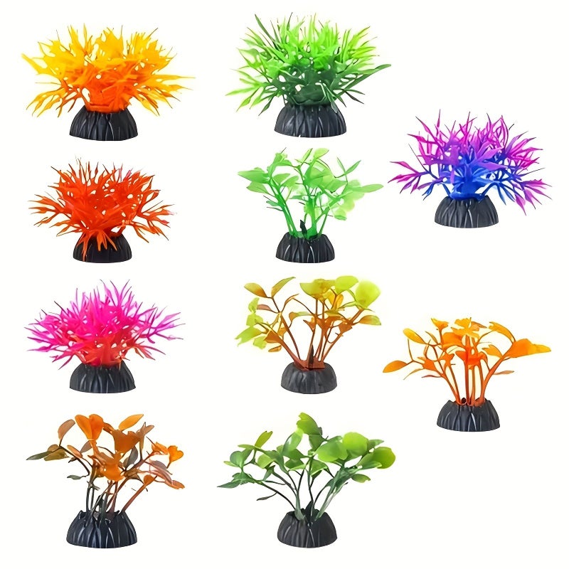 10pcs Artificial Aquatic Plants Fish Tank Decor Simulated Aquarium Decorations - Image 1