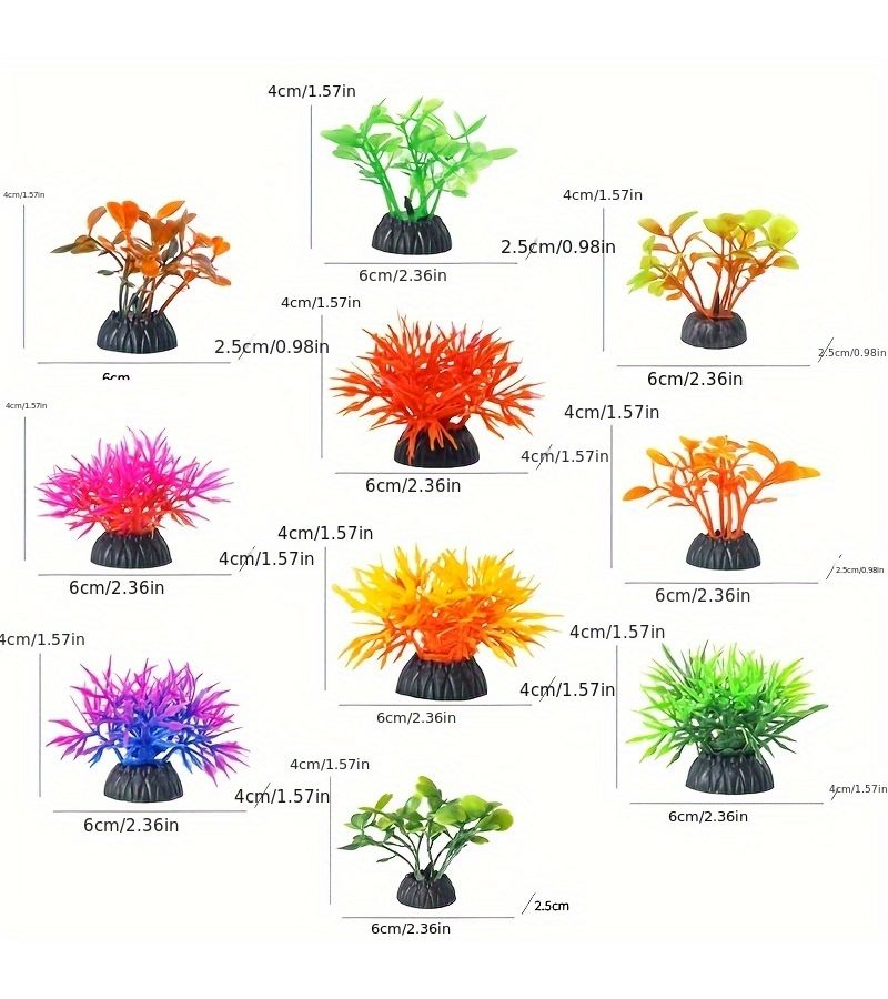 10pcs Artificial Aquatic Plants Fish Tank Decor Simulated Aquarium Decorations - Image 2