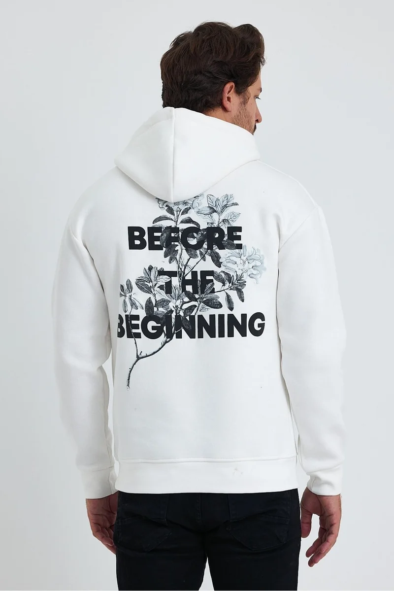 كوول تارز Cool Style Men's Front and Back Printed Regular Hooded 3 Thread Raised Sweatshirt