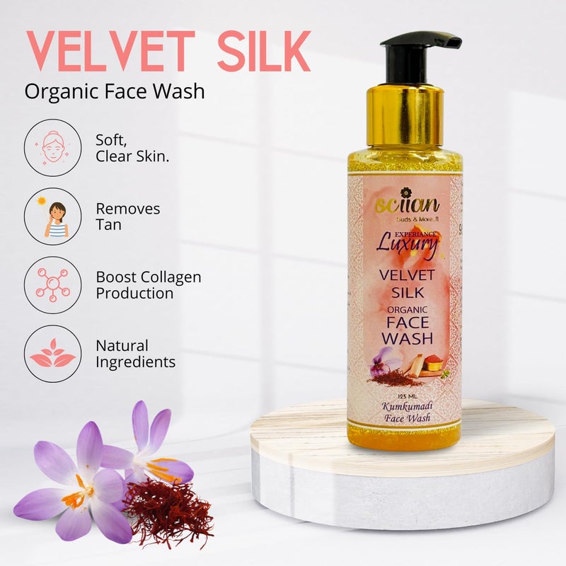 SCIIAN Kumkumadi Face Wash | Deep Cleansing, Instant Glow, Moisturizing | Paraben Free | Gentle cleanser for sensitive, dry & oily skin | Skin Brightening & Refreshing Face Wash for women & men125 ML - Image 3