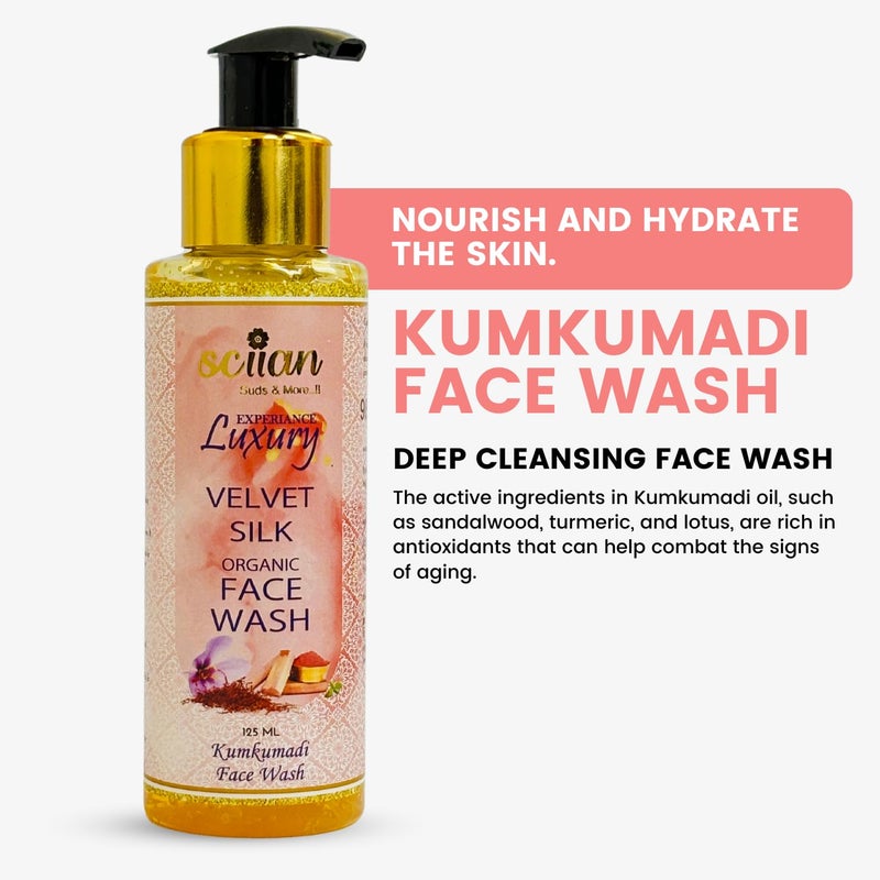 SCIIAN Kumkumadi Face Wash | Deep Cleansing, Instant Glow, Moisturizing | Paraben Free | Gentle cleanser for sensitive, dry & oily skin | Skin Brightening & Refreshing Face Wash for women & men125 ML - Image 2
