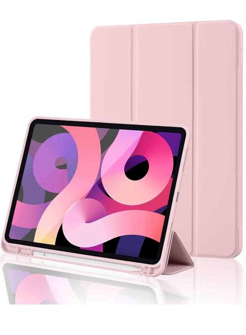 Raxoom iPad 10th Generation Case 2022 with Pencil Holder - Soft TPU Back Protective Smart Trifold Stand Cover for iPad 10.9 Inch (10th Gen), Auto Wake/Sleep - Pink - Image 1