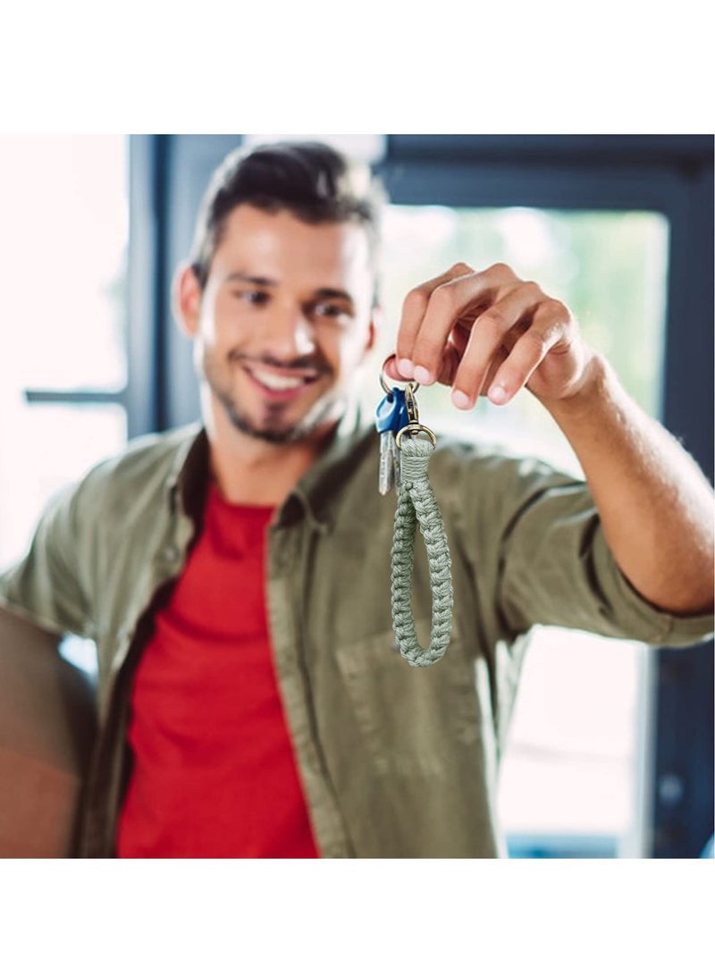 Handmade Boho Macrame Keychain & Bracelet - Stylish Wristlet Keyring Holder for Women - Image 5